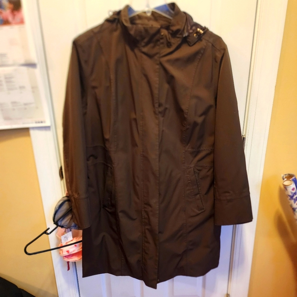 Sz XL Eddie Bauer insulated waterproof trench in chocolate brown - Picture 1 of 6